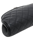 Pre-Loved Timeless Clutch Quilted Leather with Silver Hardware, Black