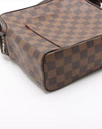 Pre-Loved Olav Crossbody Bag Damier Coated Canvas PM with Gold Hardware, Brown