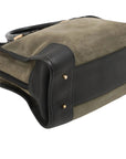 Pre-Loved Amazona Handbag Suede 28 with Gold Hardware, Olive Green