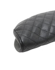 Pre-Loved Timeless Clutch Clutch Quilted Leather with Silver Hardware, Black