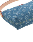 Pre-Loved Pochette Accessoires Pochette Monogram Denim with Gold Hardware, Blue