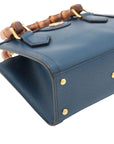 Pre-Loved Diana Bamboo Tote Leather Mini with Gold Hardware, Blue