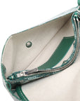 Pre-Loved Plumet Crossbody Bag Goyardine Chevron Coated Canvas with Silver Hardware, Green