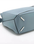 Pre-Loved Puzzle Handbag Leather Medium with Silver Hardware, Light Blue