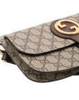Pre-Loved Blondie Shoulder Bag Monogram Coated Canvas with Gold Hardware, Beige Ebony
