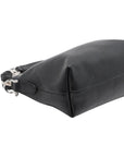 Pre-Loved Shoulder Bag Black Leather with Silver Hardware, Black