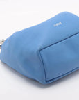 Pre-Loved Squeeze Shoulder Bag Leather Small with Silver Hardware, Blue