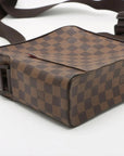 Pre-Loved Olav PM Crossbody Bag Damier Canvas Coated with Gold Hardware PM, Brown