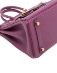 Pre-Loved Birkin Handbag Leather 25 with Gold Hardware, Purple