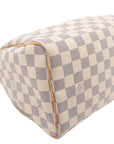 Pre-Loved Speedy Handbag Damier Coated Canvas 25 with Gold Hardware, Cream