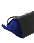 Pre-Loved Trapeze Handbag Leather Medium with Gold Hardware, Brown/Black/Blue