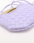 Pre-Loved Sardine Crossbody Bag Intrecciato Leather Mini with Gold Hardware, Lilac