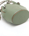 Pre-Loved Balloon Bucket Bag Leather Mini with Gold Hardware, Sage Green