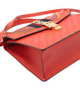 Pre-Loved Sylvie Handbag Monogram Leather Medium with Gold Hardware, Red