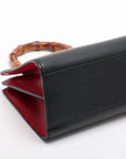 Pre-Loved Nymphaea Handbag Leather Small with Gold Hardware, Black