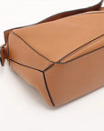 Pre-Loved Puzzle Handbag Leather Small with Gold Hardware, Tan