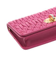 Pre-Loved Matelassé Wallet on Chain Crossbody Bag Quilted Leather Small with Gold Hardware, Pink