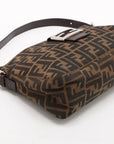 Pre-Loved Mamma Baguette Shoulder Bag Zucca Coated Canvas with Silver Hardware, Brown