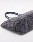 Pre-Loved Saint Louis Tote Goyardine Coated Canvas PM with Silver Hardware, Navy