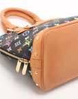 Pre-Loved Alma Handbag Monogram Coated Canvas PM with Gold Hardware, Black Multicolor