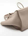 Pre-Loved Big Bag Tote Leather Small with Silver Hardware, Taupe