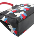 Pre-Loved Peekaboo Handbag Floral Leather Mini with Silver Hardware, Black