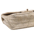 Pre-Loved Classic Flap Shoulder Bag Quilted Leather Mini with Gold Hardware, Gold