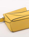 Pre-Loved Puzzle Crossbody Bag Leather Nano with Silver Hardware, Yellow