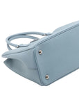 Pre-Loved Galleria Tote Leather Medium with Silver Hardware, Light Blue