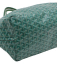 Pre-Loved Saint Louis Tote Goyardine Chevron Canvas Coated GM with Silver Hardware, Green
