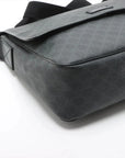 Pre-Loved GG Supreme Messenger Bag Crossbody Bag Monogram Coated Canvas with Black Hardware, Black