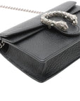 Pre-Loved Dionysus Crossbody Bag Leather Super Mini with Aged Silver Hardware, Black
