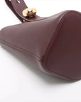 Pre-Loved Pebble Bucket Bag Bucket Bag Leather Mini with Gold Hardware, Burgundy