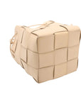 Pre-Loved Cassette Bucket Bucket Bag Intrecciato Leather Small, Beige