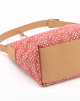 Pre-Loved Anagram Pochette Shoulder Bag Anagram Canvas Small with Gold Hardware, Red and Beige