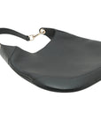 Pre-Loved Web Hobo Shoulder Bag Leather with Gold Hardware, Black