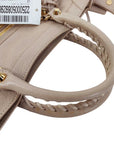 Pre-Loved Classic City Handbag Leather Small with Gold Hardware, Beige