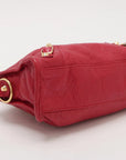 Pre-Loved Classic City Handbag Leather Mini with Gold Hardware, Pink