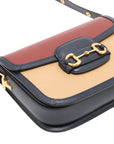 Pre-Loved Horsebit 1955 Shoulder Bag Leather Small with Gold Hardware, Red, Tan and Navy