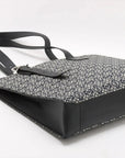 Pre-Loved Cushion Anagram Tote Tote Anagram Canvas Coated with Silver Hardware, Grey and Navy