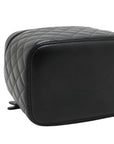 Pre-Loved Vanity Case Handbag Quilted Leather with Gold Hardware, Black