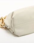 Pre-Loved The Chain Pouch Shoulder Bag Leather with Gold Hardware, Ivory
