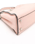 Pre-Loved Peekaboo Selleria Handbag Leather Mini with Silver Hardware, Pink