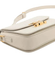 Pre-Loved Triomphe Shoulder Bag Leather Teen with Gold Hardware, White