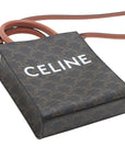 Pre-Loved Vertical Cabas Tote Triomphe Canvas Coated Mini with Gold Hardware, Brown
