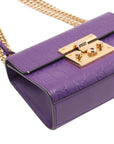 Pre-Loved Padlock Shoulder Bag Monogram Leather Mini with Gold Hardware, Purple