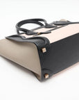 Pre-Loved Luggage Tote Leather Micro with Gold Hardware, Tricolor