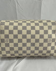 Pre-Loved Speedy Handbag Damier Azur Coated Canvas 25 with Gold Hardware, Cream