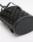 Pre-Loved Lace Bucket Bag Monogram Leather PM with Black Hardware, Black