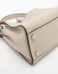 Pre-Loved Peekaboo Iconic Selleria Handbag Leather Small with Silver Hardware, Ivory